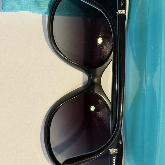 Tiffany & Co. Black Sunglasses with Teal Case - Picture 5 of 6